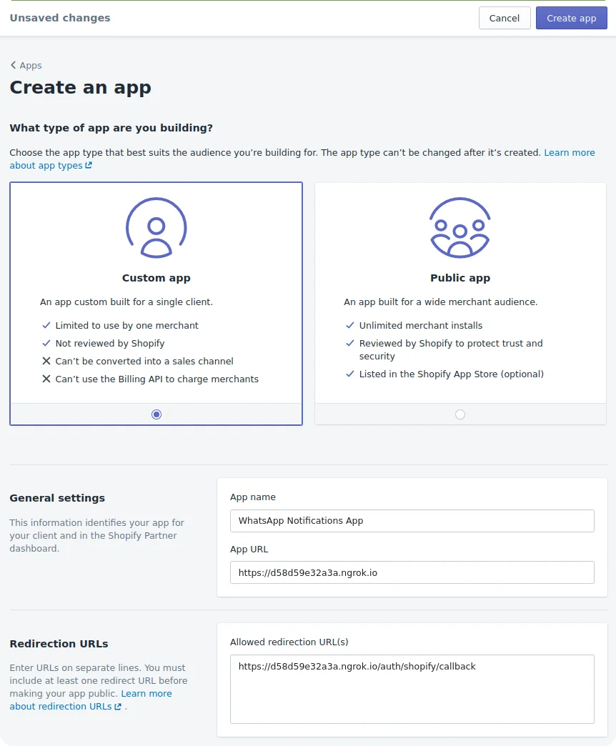 Create your custom app