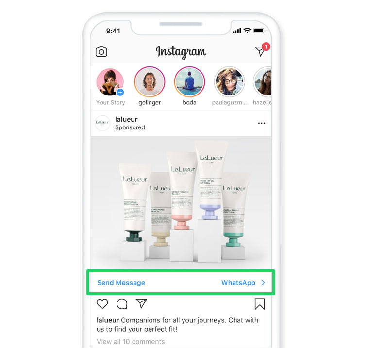 Instagram ads that click to WhatsApp